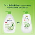 Dove Refreshing Long Lasting Gentle Body Wash, Cucumber and Green Tea
