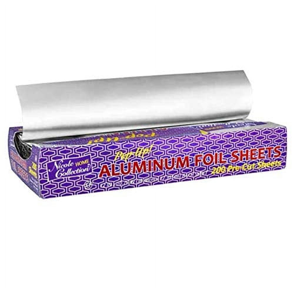 Nicole Home Collection Pre-Cut Aluminum Foil Sheets, 12x10.75 Inches, 200 Sheets