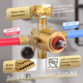 thumbnail image 5 of Wowow Single Handle 5-Spray Tub and Shower Faucet 1.8 GPM with High Pressure Showerhead in Brushed Gold (Valve Included), 5 of 8