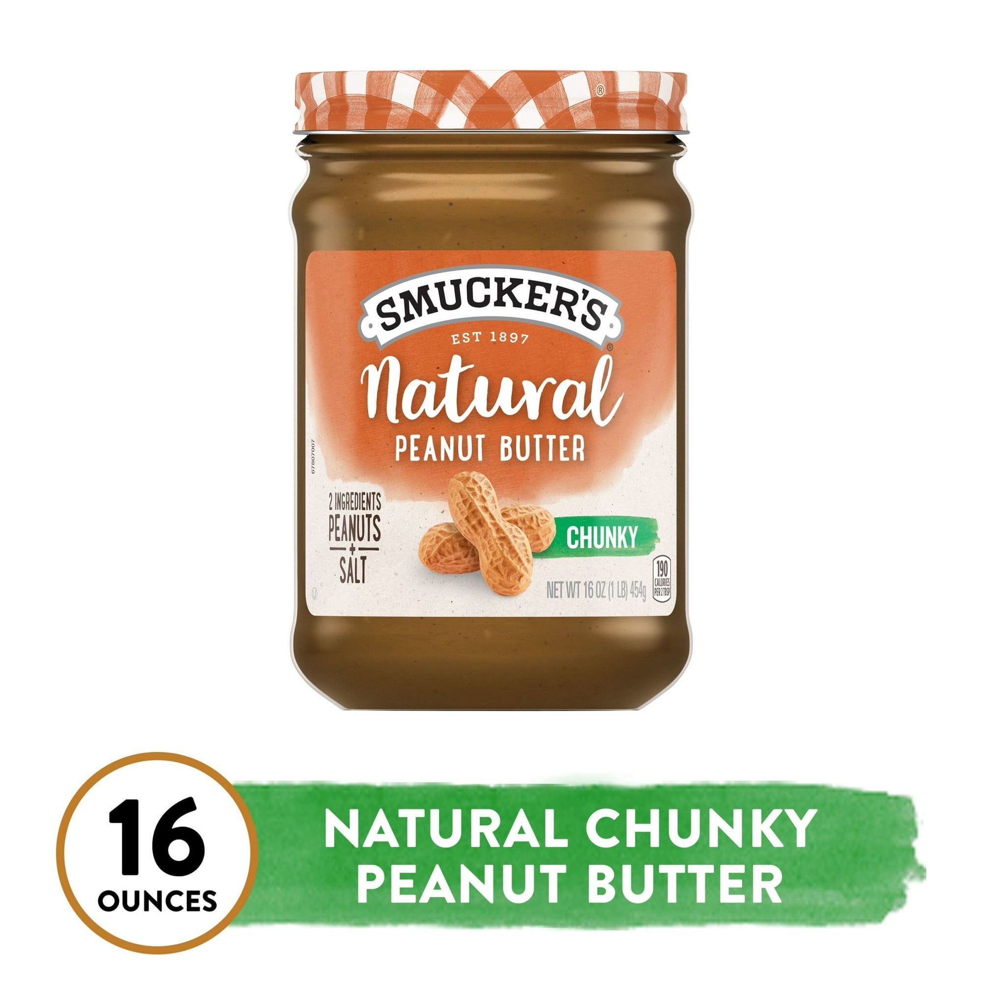 Smucker’s Natural Chunky Peanut Butter, 16 oz Jar