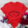thumbnail image 2 of Posijego T-Shirts Graphiques Cœur pour Femmes Saint-Valentin Manches Courtes T-Shirts d'Été Mignons Col Rond Décontractés, 2 of 4