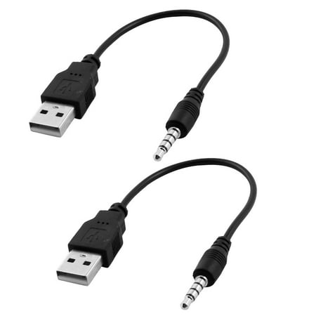 Unique Bargains 19.5cm Black 3.5mm Audio Male to USB 2.0 Male M43 MP4 Charge Adapter
