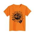 thumbnail image 5 of Crunowin Boys and Girls Short Sleeve T-Shirt Round Neck Sunflower and Bee Print Summer Casual Style Lightweight Top Orange Size 10/11, 5 of 5