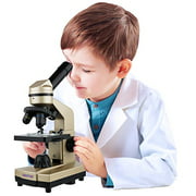 Click N Play Microscope for Kids 3 Magnification Levels 40x 100x 400x Includes Slides Science Experiments & Accessories Portable Student Metal Microscope 52 pc set