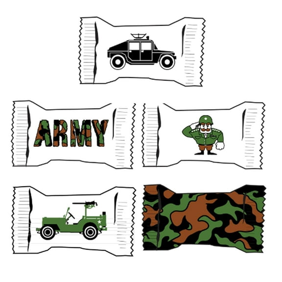 Army Themed Peppermint Candy - Bulk Bag of Candy for Army Party Decorations - Mints Individually Wrapped for Army Birthday Party Decorations or Army Themed Gifts
