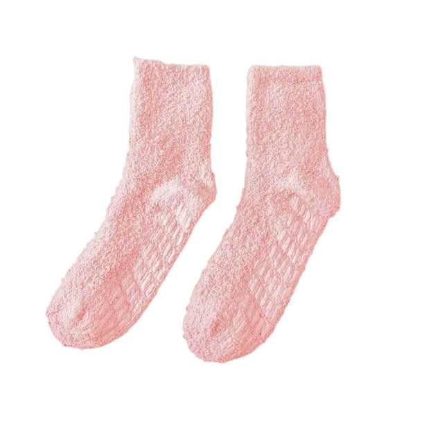 Qarigey 1 par de calcetines de poliéster para mujer, lavables, reutilizables, elegantes, informales, transpirables, de Color sólido, antideslizantes, Medias Rosado Qarigey AP012065-05
