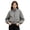 Grey, variant on XINPING Womens Cropped Plaid Jacket Zip Up Lightweight Casual Coat Bomber Gingham Windbreaker Jacket, Vintage Plaid Stand Collar, Long Sleeve, Loose Fit, Fall Workout Outerwear with Pockets