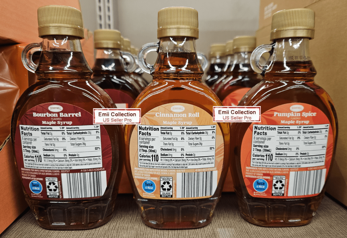 Berryhill Maple Syrup Bourbon Barrel, Cinnamon Roll, Pumpkin Spice 8fl oz 236ml (3 Bottles)