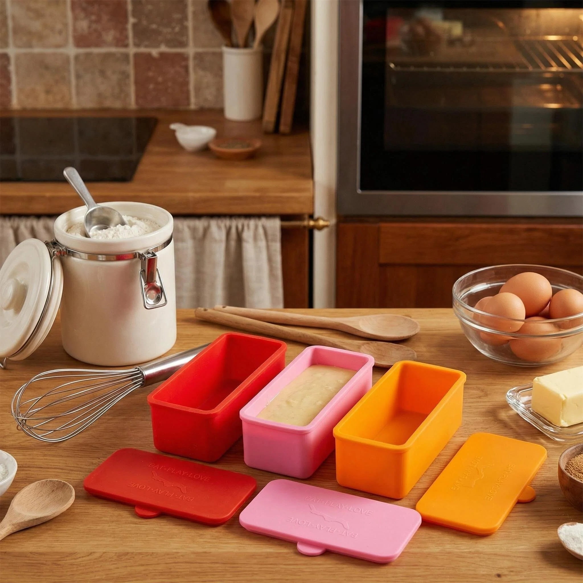 MEYYOI Silicone Stackable Leak-Proof BPA Free Dishwasher Microwave Oven Safe Bento Boxes 3 Count