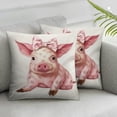thumbnail image 2 of Nawypu  Couch Pillow Cover Set of 2 Pig, Funny Pig with Leopard Bow Decorative Throw Pillowcase Cushion Cover Pink Piggy Throw Pillows Covers for Sofa Bedroom Car Living Room, 2 of 6