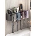 thumbnail image 2 of Multi-Function Toothbrush Cup Holder Punch-Free Toothpaste Holder Wall-Mounted Bathroom Storage Box Mouthwash Cup Holder Three without cup, 2 of 6