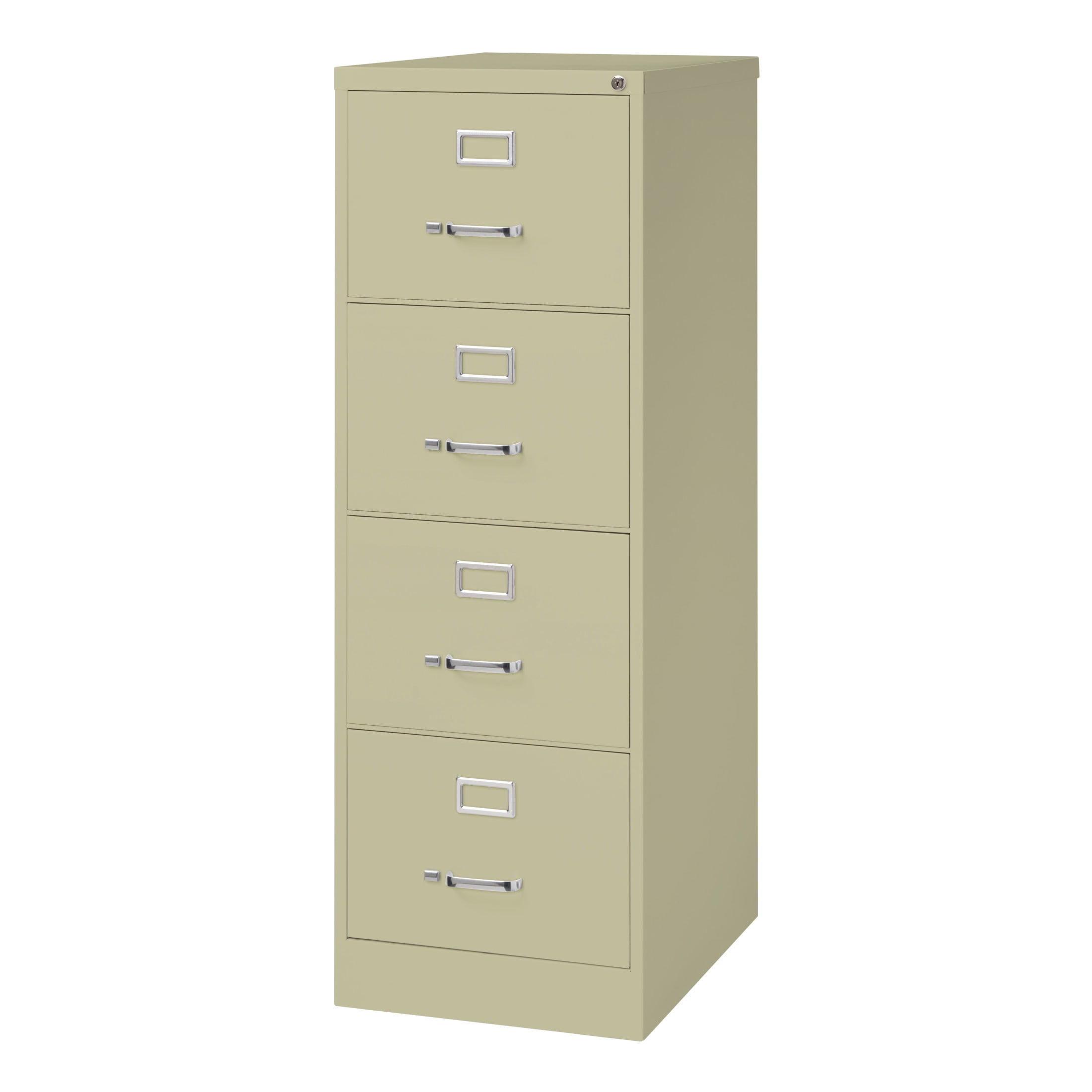 Hirsh 4 Drawer Legal Locking Metal Vertical File Cabinet, 25" Deep, Putty