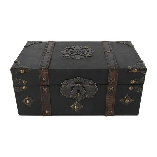 Vintage Wooden Storage Box, Multifunctional Plywood And Alloy Decorative Wooden Jewellery Trinket Box Exquisite Wide Application For Office For Kitchen