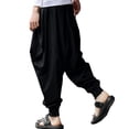 thumbnail image 4 of Pantalones ONTTNO Harem para hombre, negros, informales, cintura holgada, 71 — 97 cm, 4 of 6