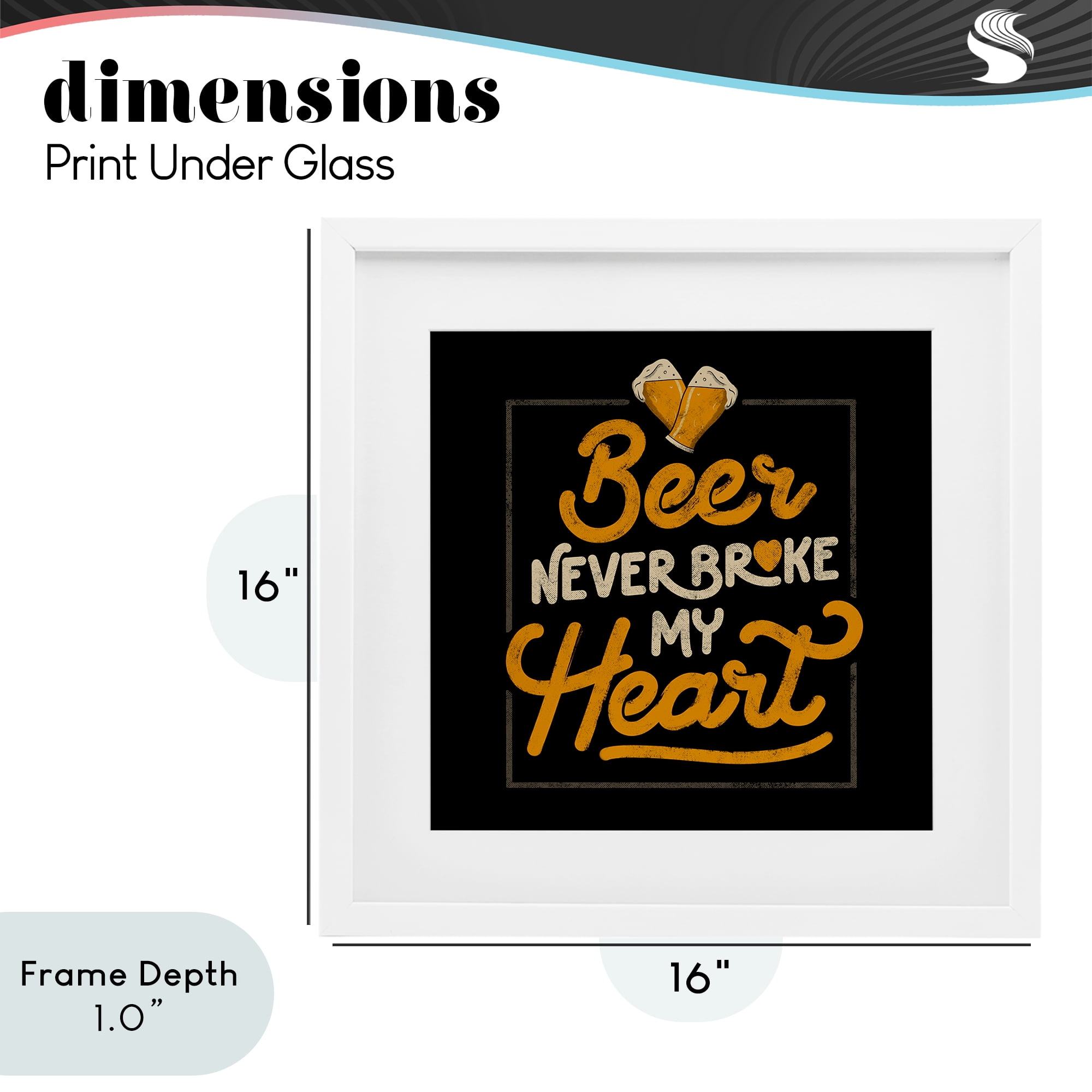 Stupell Industries Beer Never Broke My Heart White Framed Print Under Glass, design by EduEly Designs