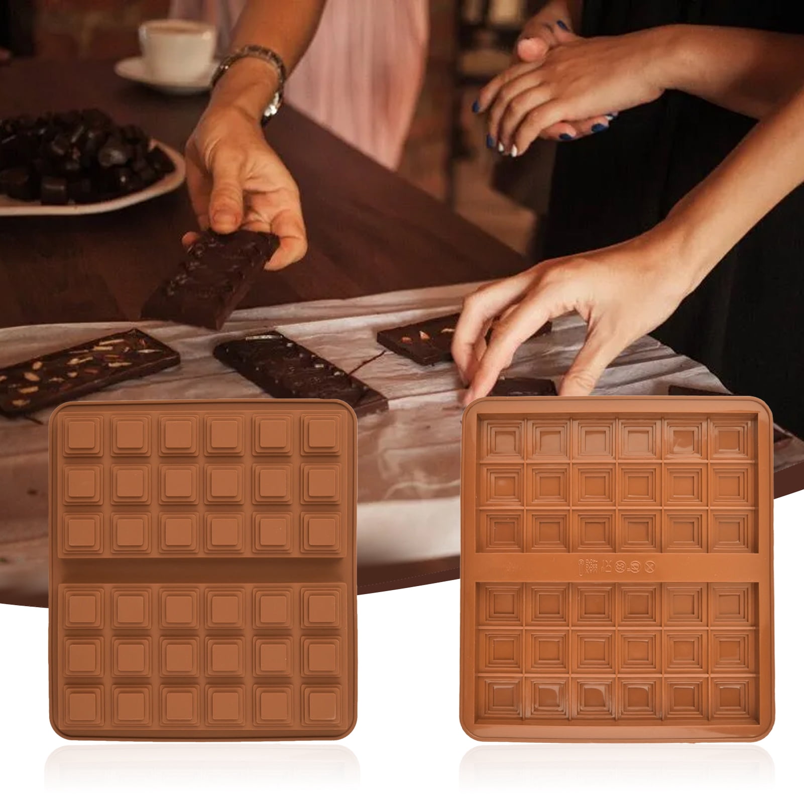 Homelife 1/2/3Pcs Deep Dubai Chocolate Mold Large Stuffed Silicone Chocolate Mold Candy Bar Mold for Filling Knafeh Nut