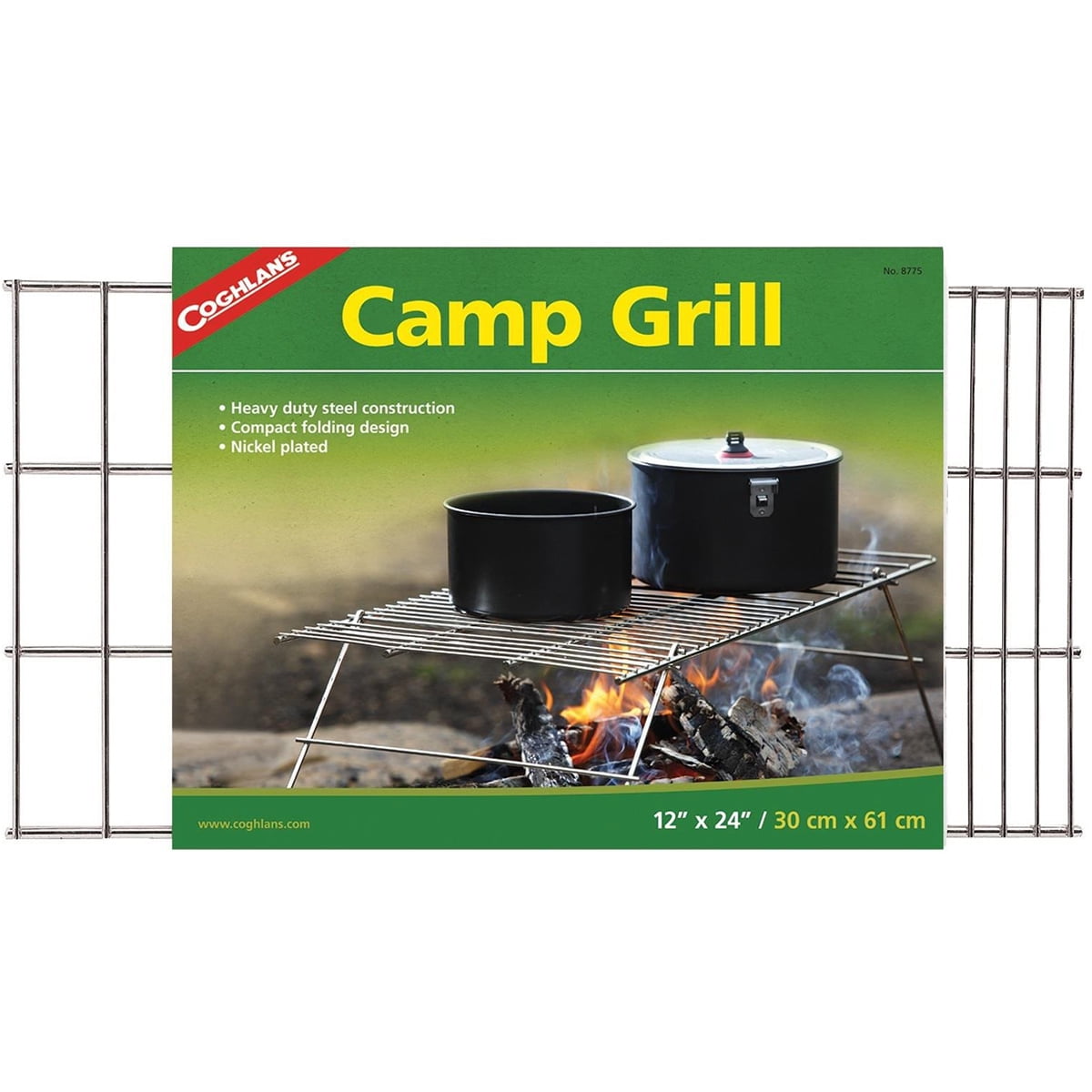 Coghlan's Medium Foldable Camp Grill, Nickel-Plated Steel Portable BBQ Grill for Camping & Backpacking