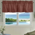 thumbnail image 3 of Dark Brown Farmhouse Short Window Curtain Valances, Vintage Country Monochrome Chocolate Color Rod Pocket Kitchen Valances for Living Room Bedroom Bathroom Cafe 54" x 18", 3 of 8
