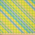 thumbnail image 2 of Ambesonne Geometric Fabric by the Yard Microfiber, Straight Diagonal Lines, 2 Yards, Mustard Turquoise Blush, 2 of 2