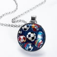 thumbnail image 2 of Football Glass Circular Pendant Necklace - Stylish Jewelry Statement Piece, 2 of 5