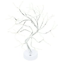 unbranded Gazebo Copper Wire Tree Lights LED Tree Lamp Office 42×12cm Silver