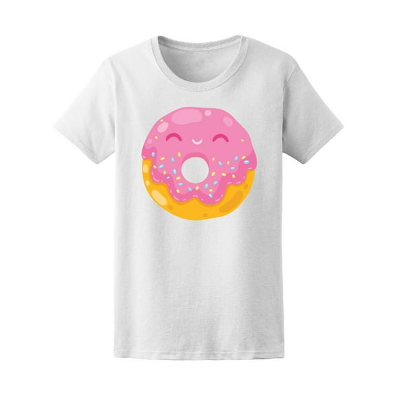 Cute Smiling Donut Food Tee Women's -Image by Shutterstock