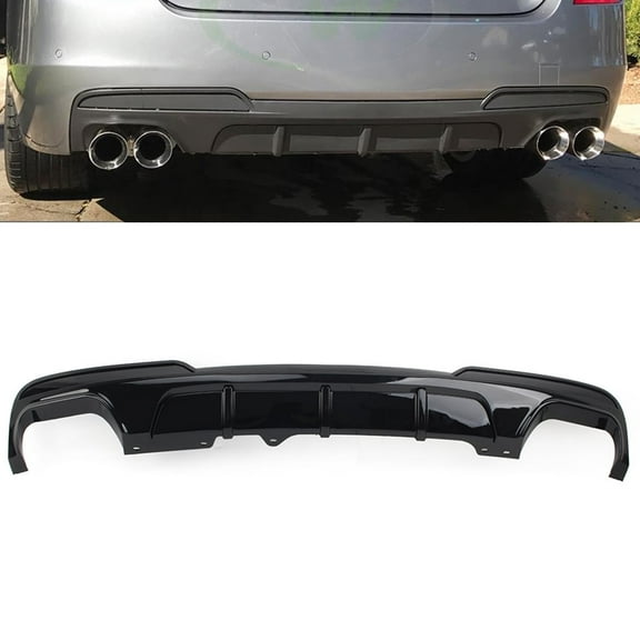 ZS for BMW 5 Series F10 M Sport 2011-2016 Rear Bumper Diffuser Exhausts Lip Black