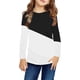 thumbnail image 3 of Gibobby Blusas Manga Larga Para Niñas Camiseta básica sólida de cuello redondo para niñas pequeñas para niños pequeños, blusa informal holgada de manga larga para otoño, camisetas （Negro， 5-6 Años), 3 of 5