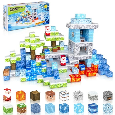 Spptty Magnetic Blocks and Tiles, 100PCS Frozen Building Sets, Princess Castle Playsets, Kids Games Toys
