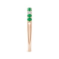 thumbnail image 4 of ANGARA Natural Round Emerald and Diamond Half Eternity Wedding Ring in 14K Rose Gold for Women (Size-2mm) | May Birthstone, Birthday, Anniversary, Jewelry Gift for Women | Natural Emerald Ring, 4 of 9