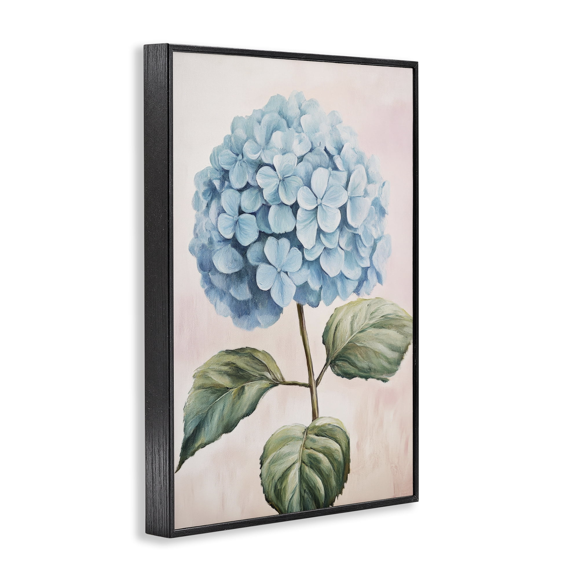 Stupell Industries Delicate Baby Blue Hydrangea Black Framed Giclee Art, design by Petal Prints Design