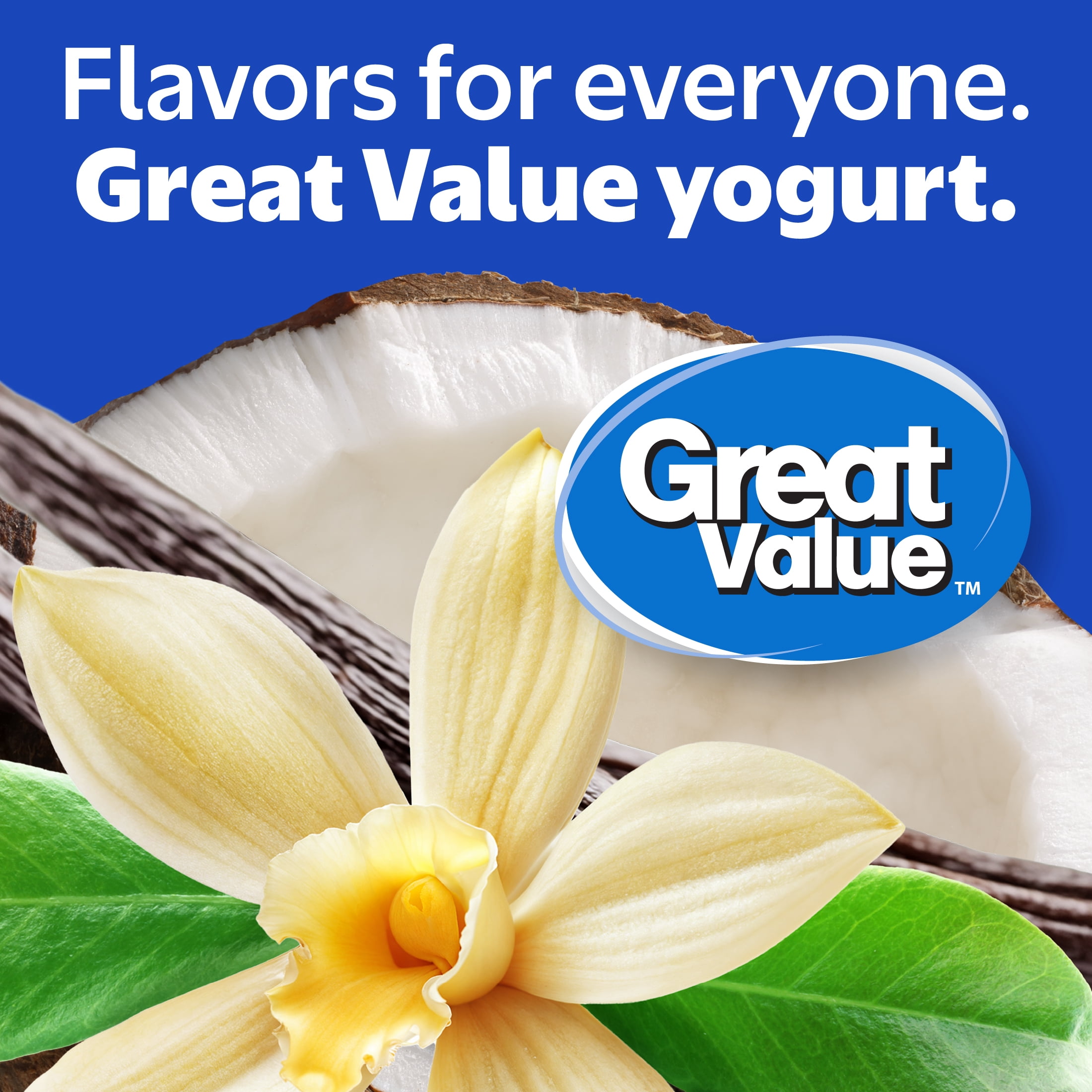 Great Value Toasted Coconut Vanilla Light Nonfat Greek Yogurt, 5.3 oz Individual Cup