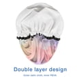 thumbnail image 4 of Shower Caps,Pastel Rainbow Clouds Waterproof Shower Cap for Women 4 Pieces,Double Reusable Hair Cover for Shower PEVA Elastic Stretch Hem, 4 of 7