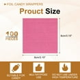 thumbnail image 2 of Uxcell Foil Candy Wrappers, Square Glossy Aluminium Foil Candy Wrapping Paper for DIY Chocolate Packaging Decoration Pink 3x3", 2 of 6