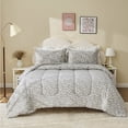 thumbnail image 2 of Bestier Floral Full Comforter Set for Women | 3-Piece Soft & Fluffy Sorona Plant-Based Fiber All Season Bedding with Pillowcases, Skin-Friendly, Wrinkle Resistance, Moisture Wicking, Vintage, 2 of 8