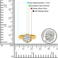 thumbnail image 4 of Yellow Tone, Simulated Cubic Zirconia Size-9 Art Deco Engagement Bridal Ring Hammered Finish Hexagon Round 925 Sterling Silver, 4 of 7