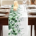 thumbnail image 3 of Table Runners 70 Inches Long Dress Scarves, Green Blooms Floral Farmhouse Coffee/Dining/Kitchen Table Decor, Holiday Table Runner, Farmhouse Spring Flowers Botanical 13x70 Inch, 3 of 9