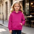 thumbnail image 2 of RMGVDSD Hoodies for Girls Long Sleeve Solid Color Pullover Hooded Sweatshirts for Big Kids Casual Streetwear Back To School Tops Versatile Tops 8-9 Years, 2 of 4