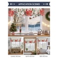 thumbnail image 6 of Merry Christmas Valances for Windows, 42 x 18in, Red White Flowers Green Leaf Vintage Linen Rod Pocket Kitchen Valance Curtain Light Filtering Window Treatments for Living Room Bedroom, 1 Panel, 6 of 7