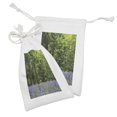 thumbnail image 2 of Woodland Fabric Pouch Set of 2, Sea of Bluebells Flowers in Forest Springtime April Countryside Seasonal Picture, Drawstring Bag for Toiletries Masks and Favors, 9" x 6", Purple Green, by Ambesonne, 2 of 2