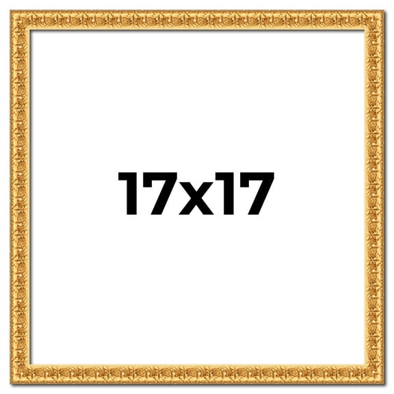 17x17 Frame Gold Real Wood Picture Frame Width 1 inches | Interior Frame Depth 0.5 inches | Edwina