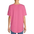 thumbnail image 3 of Time and Tru Women's Short Sleeve V-Neck Tunic T-Shirt, 3 of 5