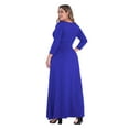thumbnail image 5 of POSESHE Plus Size Women's Solid 3/4 Sleeve Evening Gown, Flowy V-Neck Maxi Dress, 5 of 6