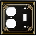thumbnail image 4 of Metal Light Switch Plate Cover Elegant Victorian Floral Frame Black FRA077, 4 of 13