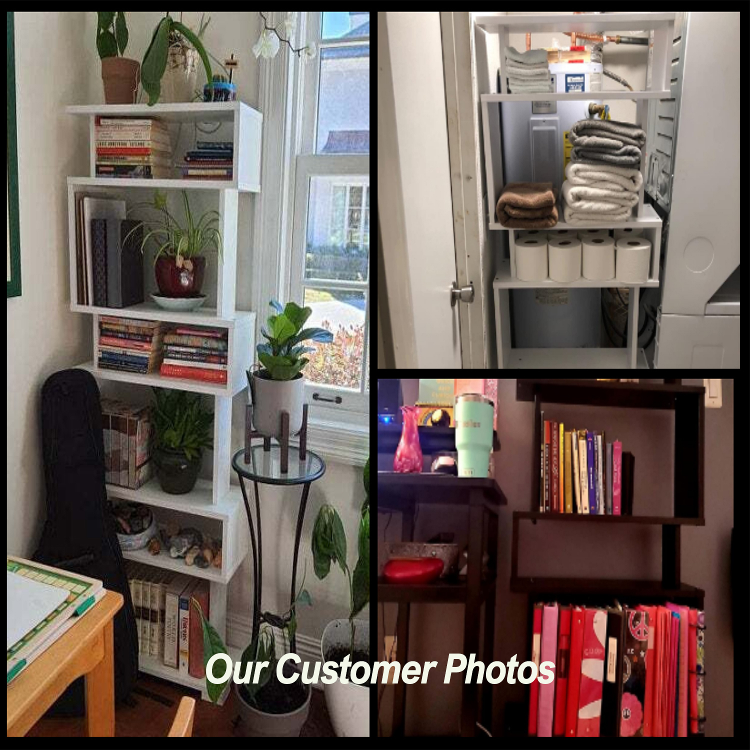 Buy Casamudo Modern Geometric Bookcase 6Shelves, Tall Skinny Bookshelf