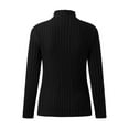 thumbnail image 5 of Curuila Women Turtleneck Sweater Knitted Solid Color Long Sleeve Fashion Thick Slim Fit Autumn Winter Pullover Black Size 3Xl, 5 of 5