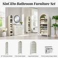 thumbnail image 7 of SinCiDo 71" Arched Shoe Storage Cabinet, Wooden Shoe Organizer Rack for 28 Pairs, 7 Tier, 3 Adjustable Shelves, 7 of 7