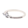 thumbnail image 2 of Anillo de muestra de pétalo brillante con diamantes bañado en plata, anillo de lujo con forma de copo de nieve y flores, regalo sorpresa, 2 of 5