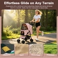 thumbnail image 3 of Foldable 4 Wheels Pet Stroller for Small Dogs and Cats, Pet Rolling Carrier with Storage Basket & Breathable Mesh, 3 of 9