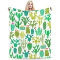 thumbnail image 6 of Cactus Plant Cacti Flower Blanket, Soft Blankets Flannel Bed Throw Cozy Lightweight Plush Gifts for Women Men Boys Girls Sofa Couch Bedroom Living Rooms Warm All Season, Home Decor, 60"x50", 6 of 6